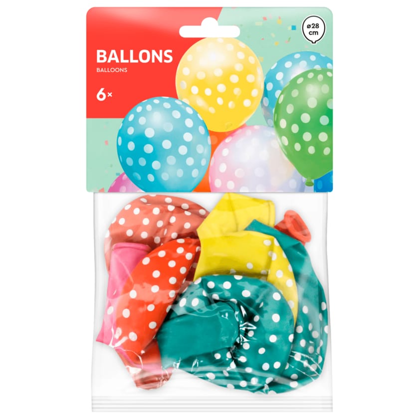 Luftballons mit Punkten 6 Stück